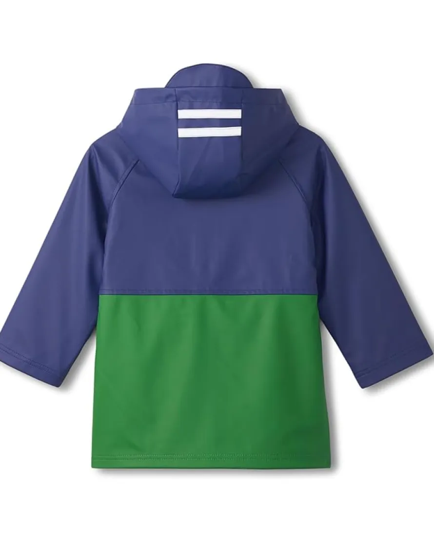 Hatley Kids Navy and Juniper Raglan Rain Jacket (Toddler/Little Kid/Big Kid)