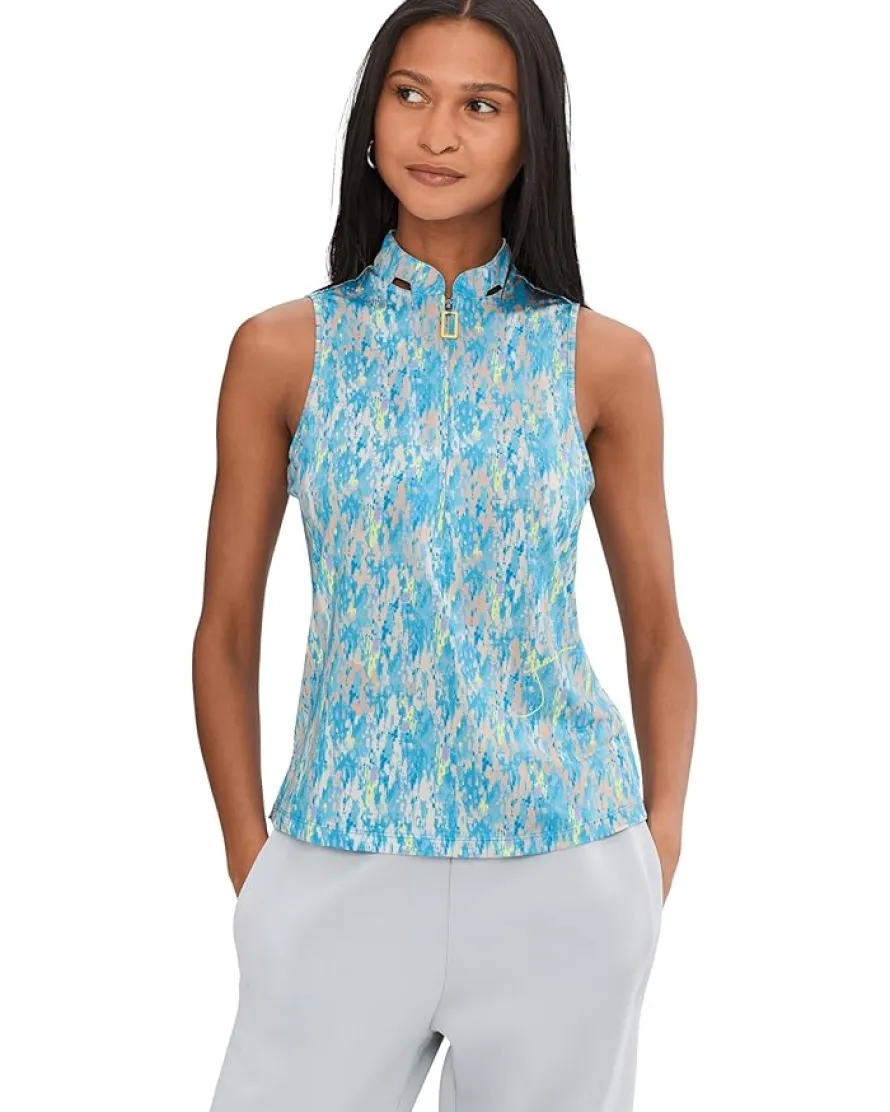 Jamie Sadock Fingerpaint Print Sleeveless Polo Women's