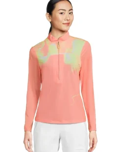 Jamie Sadock Flare Print Long Sleeve Sunsense 1/4 Zip Top Women's
