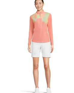 Jamie Sadock Flare Print Long Sleeve Sunsense 1/4 Zip Top Women's
