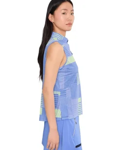 Jamie Sadock Geometric Plaid Short Stand Collar Partial Front Zipper Women's