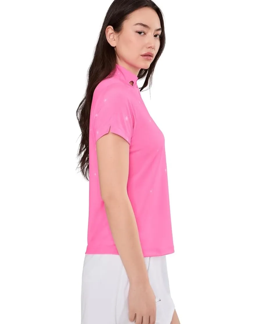 Jamie Sadock Happy Heart Top Short Sleeve Zip Neck Women's