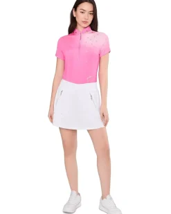 Jamie Sadock Happy Heart Top Short Sleeve Zip Neck Women's