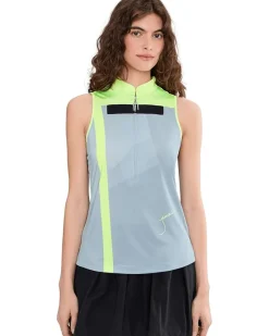 Jamie Sadock Mirror Zip Mock Sleeveless Color Block Women's