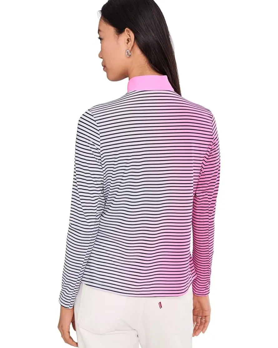 Jamie Sadock Sunsense Gradient Stripe Long Sleeve Quarter Zip Women's