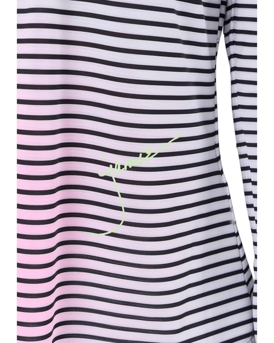 Jamie Sadock Sunsense Gradient Stripe Long Sleeve Quarter Zip Women's