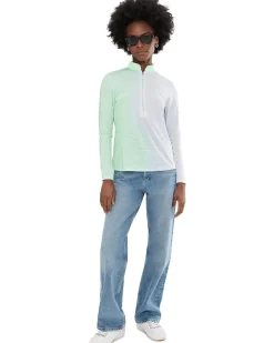 Jamie Sadock Sunsense Gradient Stripe Long Sleeve Quarter Zip Women's