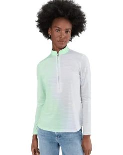 Jamie Sadock Sunsense Gradient Stripe Long Sleeve Quarter Zip Women's