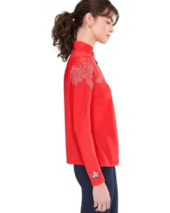 Jamie Sadock Sunsense Mesh Mock Neck 1/4 Zip Long Sleeve Top Women's