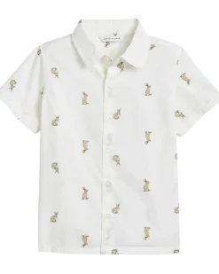 Janie and Jack Bunny Print Button Down Shirt (Toddler/Little Kid/Big Kid)