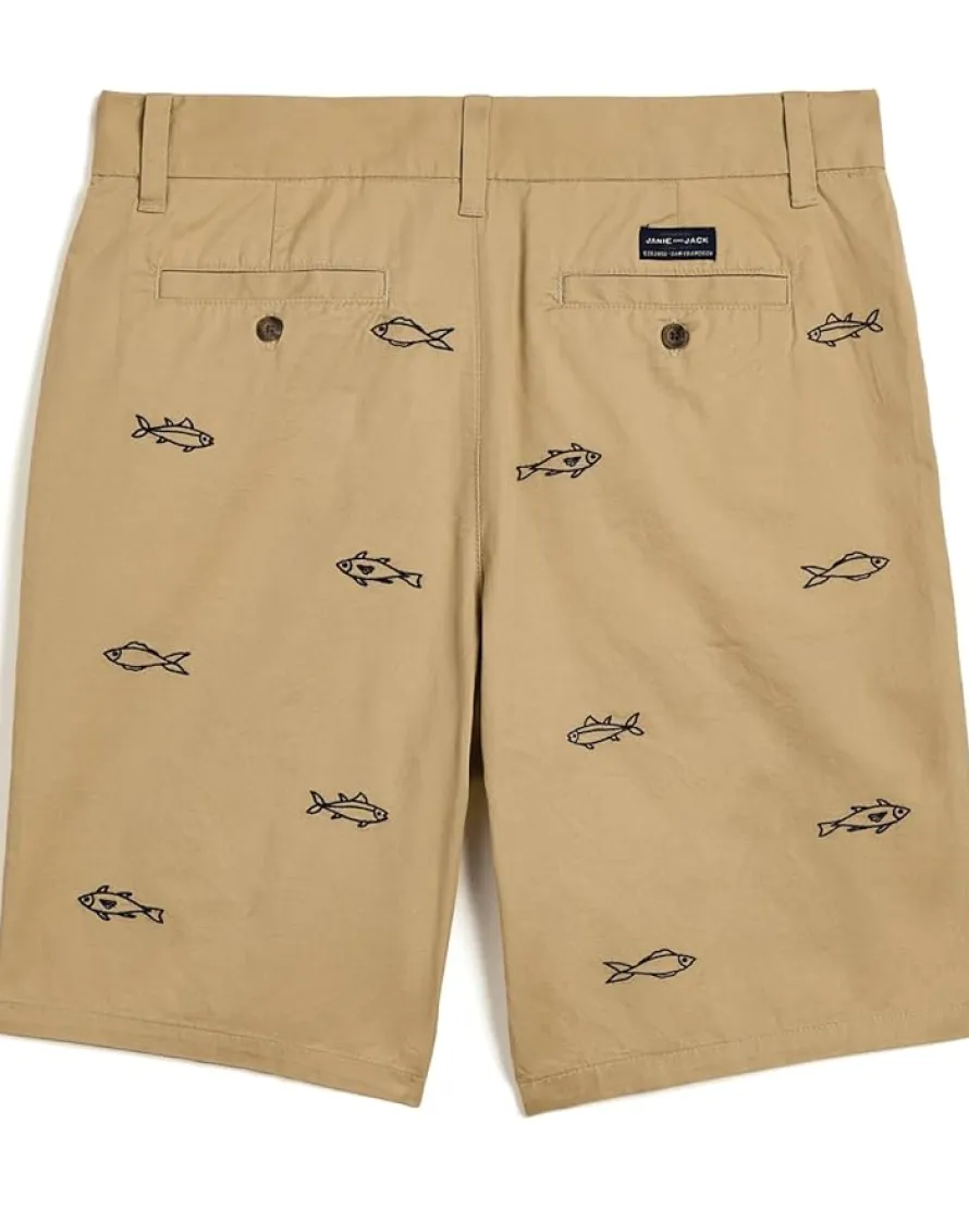 Janie and Jack Embroidered Flat Front Shorts (Toddler/Little Kid/Big Kid)