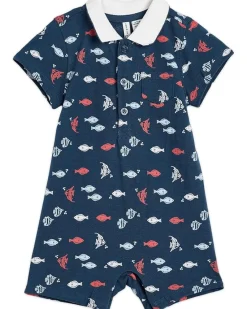 Janie and Jack Fish Polo Romper (Infant)