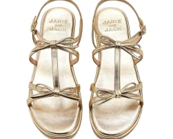 Janie and Jack Gold Bow Sandals (Toddler/Little Kid/Big Kid)