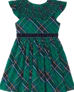 Janie and Jack Green Plaid Dress (Toddler/Little Kids/Big Kids)