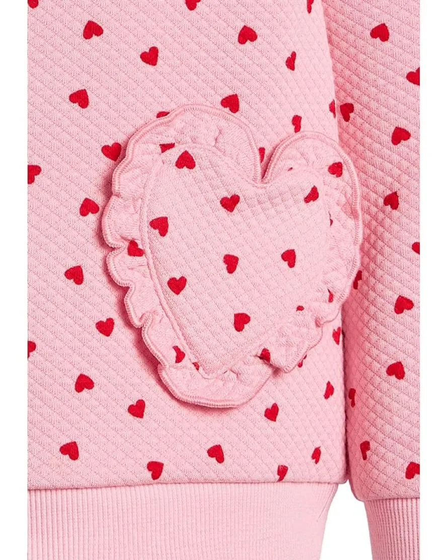 Janie and Jack Hearts Mattelasse Sweatshirt (Infant)