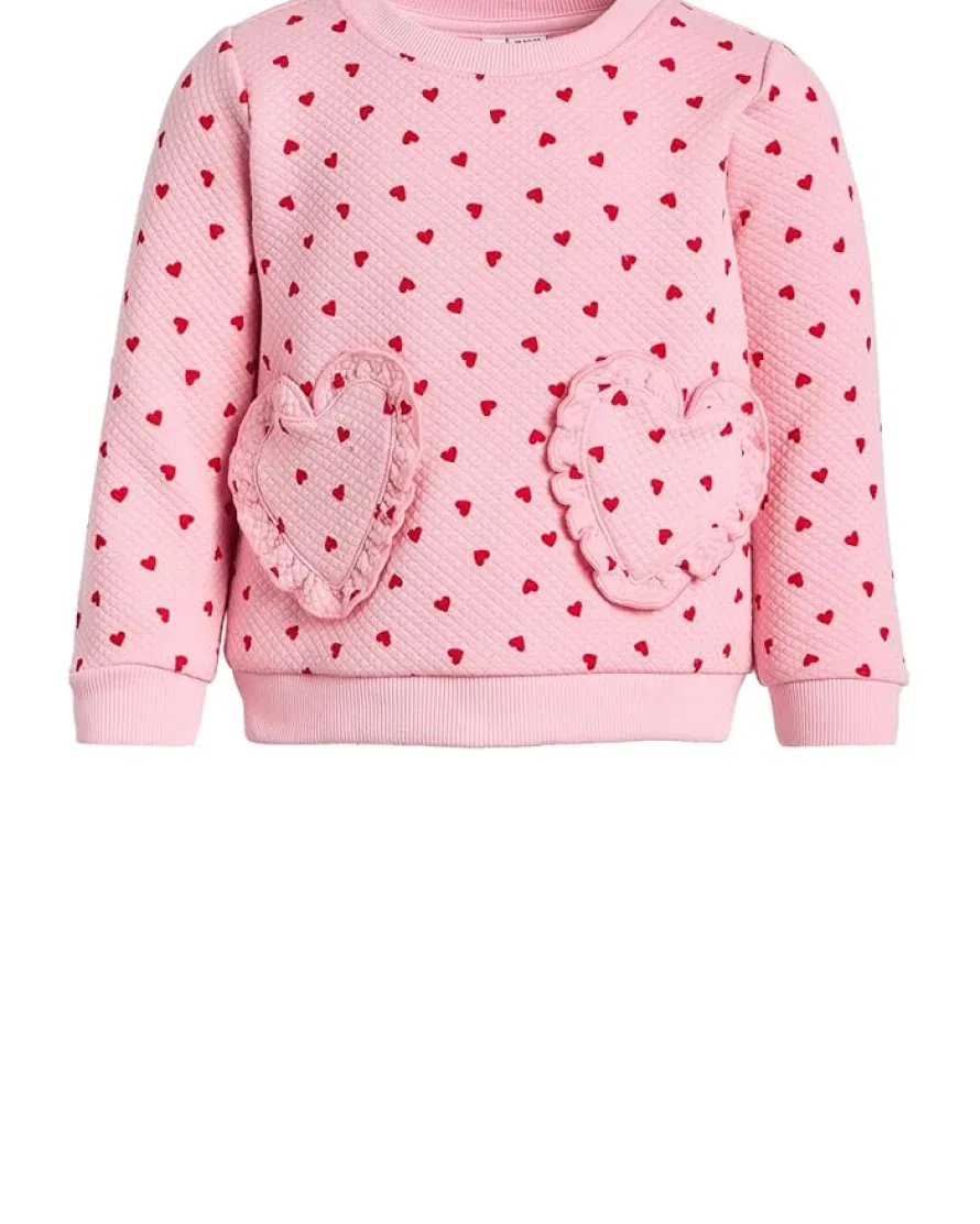 Janie and Jack Hearts Mattelasse Sweatshirt (Infant)