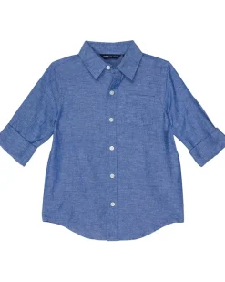 Janie and Jack Linen Roll Sleeve Button-Up Shirt (Toddler/Little Kids/Big Kids)