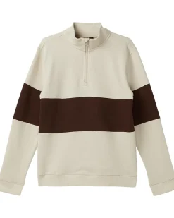 Janie and Jack Pieced Quarter Zip Sweatshirt (Toddler/Little Kid/Big Kid)