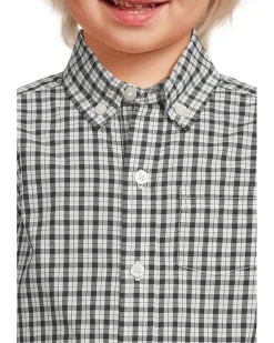 Janie and Jack Plaid Poplin Button Down Shirt (Infant)