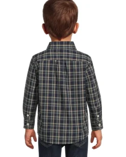 Janie and Jack Plaid Poplin Button Down Shirt (Infant)