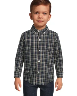 Janie and Jack Plaid Poplin Button Down Shirt (Infant)