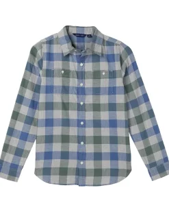 Janie and Jack Plaid Twill Button Down Shirt (Toddler/Little Kid/Big Kid)