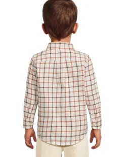 Janie and Jack Plaid Twill Button Down Shirt (Infant)