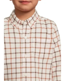 Janie and Jack Plaid Twill Button Down Shirt (Infant)