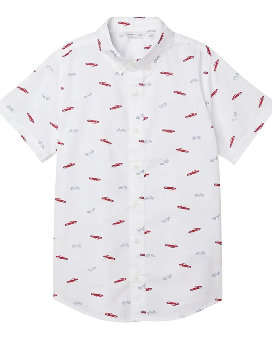 Janie and Jack Printed Poplin Top (Toddler/Little Kid/Big Kid)