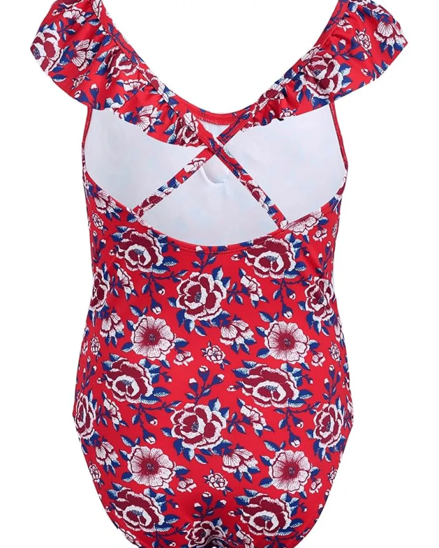 Janie and Jack Rosette Floral Onepiece Swim (Toddler/Little Kid/Big Kid)