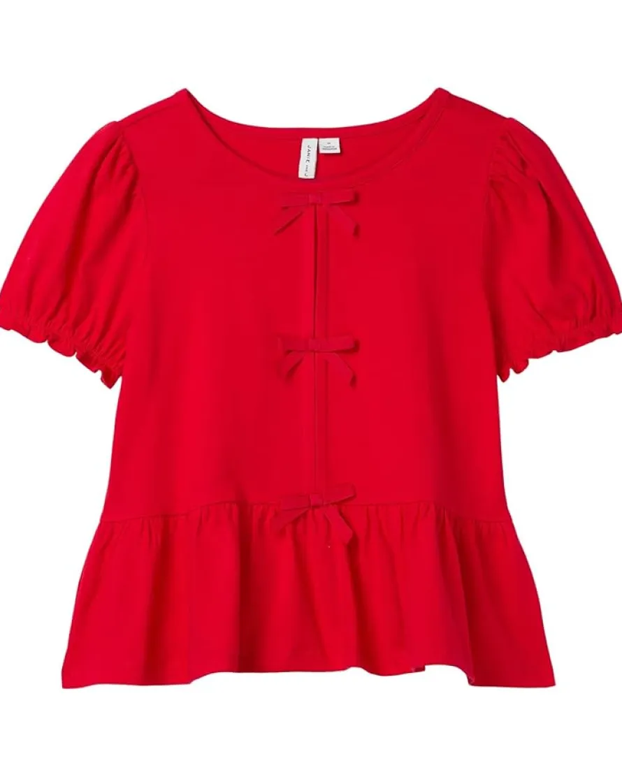 Janie and Jack Three Bow Peplum Top (Toddler/Little Kid/Big Kid)