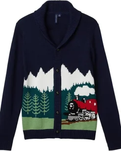 Janie and Jack Train Intarsia Cardigan (Toddler/Little Kids/Big Kids)