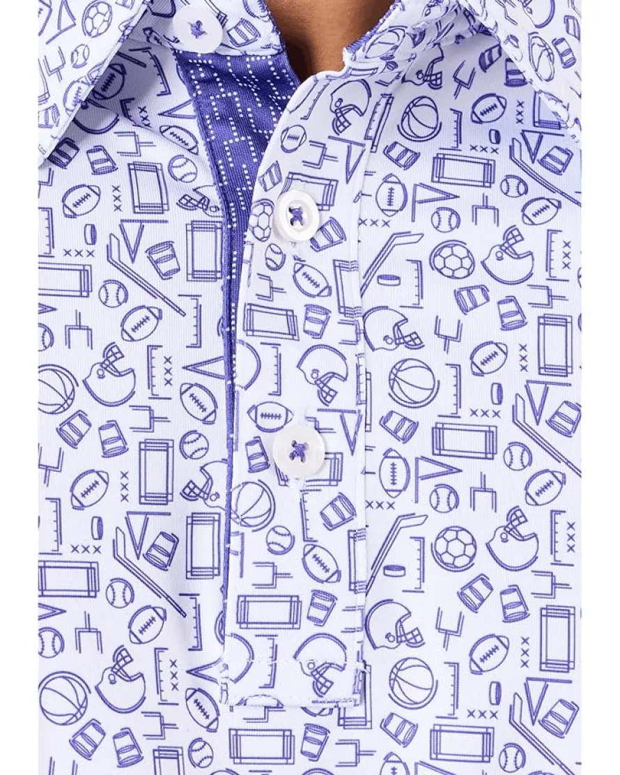 Johnston & Murphy Game Day Multi-sport Print Polo Men's
