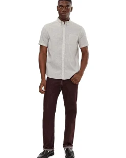 Johnston & Murphy Hampton Short-sleeve Cotton-linen Shirt Men's