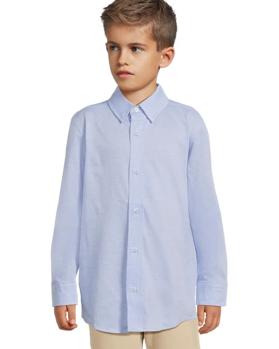 Johnston & Murphy Kids Boys Xc Flex Stretch Long-sleeve Shirt (Big Kid)