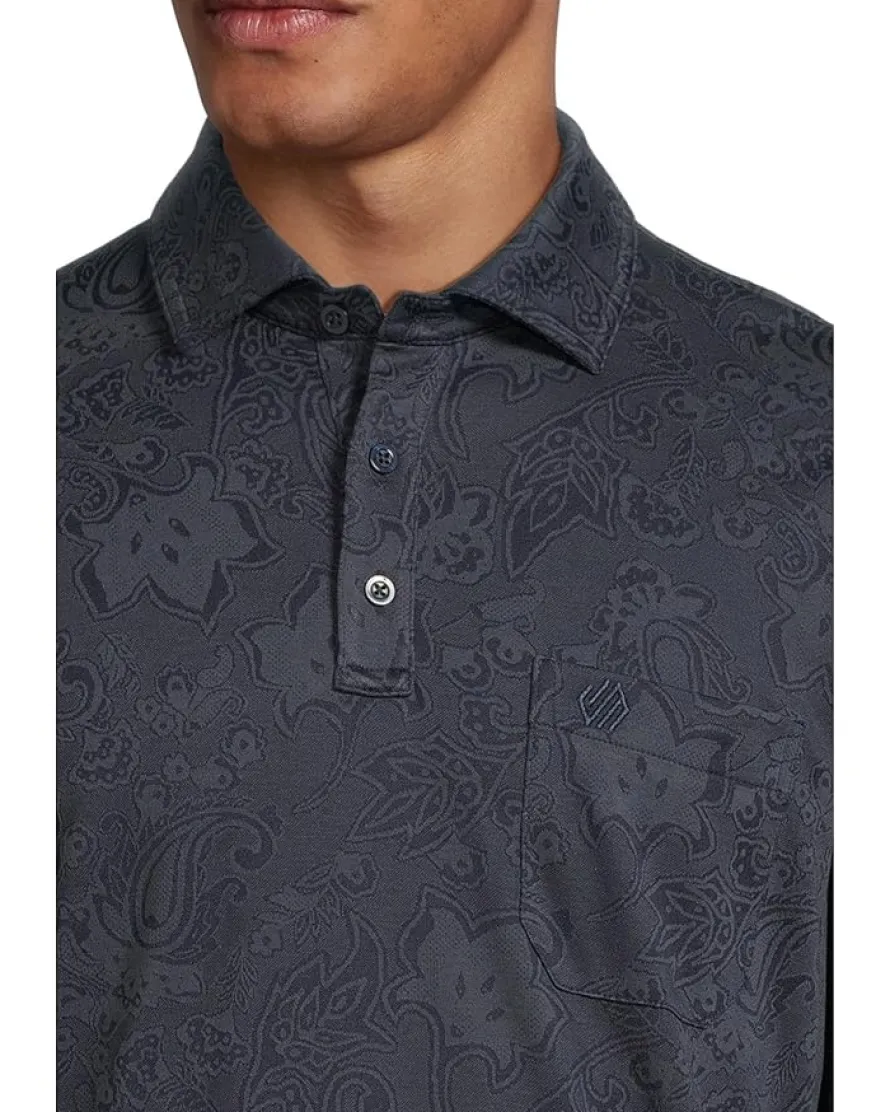 Johnston & Murphy Paisley Knit Jacquard Polo Men's