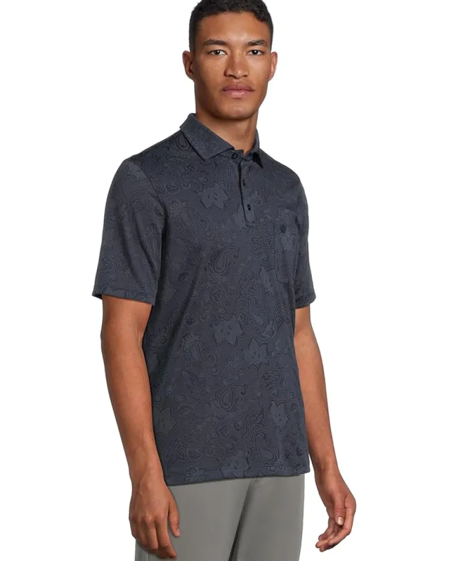 Johnston & Murphy Paisley Knit Jacquard Polo Men's