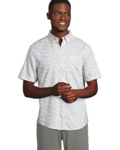 Johnston & Murphy Short Sleeve Pelican Print Shirt Men's