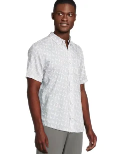 Johnston & Murphy Short Sleeve Pelican Print Shirt Men's