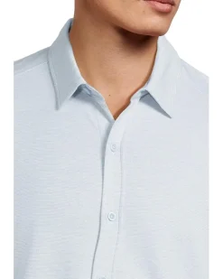 Johnston & Murphy Short Sleeve J&M Flex Birdseye Button Front Men's
