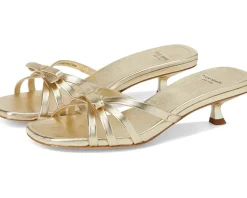Kate Spade New York Carolina Metallic Leather Kitten Heel Sandals Women's