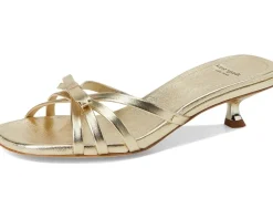 Kate Spade New York Carolina Metallic Leather Kitten Heel Sandals Women's