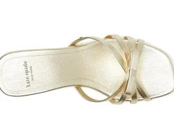 Kate Spade New York Carolina Metallic Leather Kitten Heel Sandals Women's