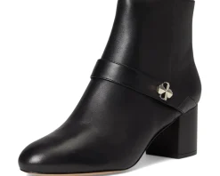 Kate Spade New York Spade Flower Smooth Leather Heeled Ankle Bootie Women's