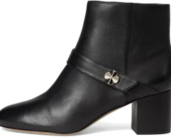 Kate Spade New York Spade Flower Smooth Leather Heeled Ankle Bootie Women's