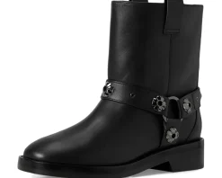 Kate Spade New York Spade Flower Stud Smooth Leather Moto Boots Women's