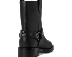 Kate Spade New York Spade Flower Stud Smooth Leather Moto Boots Women's