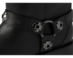 Kate Spade New York Spade Flower Stud Smooth Leather Moto Boots Women's