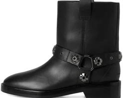 Kate Spade New York Spade Flower Stud Smooth Leather Moto Boots Women's