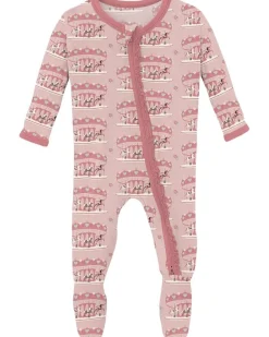 Kickee Pants Kids Print Muffin Ruffle Footie with 2 Way Zipper (Infant)